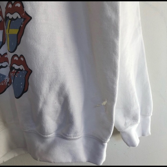 The Rolling Stones Lips Distressed  Sweatshirt - Picture 8 of 8